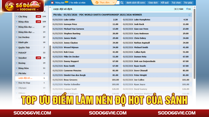 Top ưu điểm làm nên độ hot của sảnh